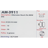 Alternator BMW 318i [E46] 12V 70A KC - AM-3911