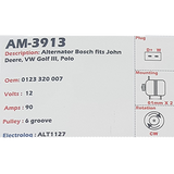 Alternator Volkswagen Golf III - Jetta III - Polo - Playa 1.4L - 1.6L - 1.8L - 2.0L 12V 90A KC - AM-3913
