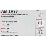 Alternator Mercedes-Benz W124 - W123 12V 55A K1 - AM-3917