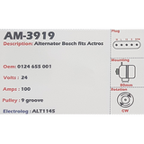 Alternator Bell B40 - Mercedes-Benz Actros - Axorr 24V 100A NCB2 - AM-3919