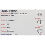 Alternator Mercedes-Benz SL500 V8 12V 150A - AM-3920
