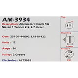 Alternator Nissan 1-TON Diesel 2.5L - 2.7L 12V 50A - AM-3934