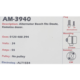 Alternator Komatsu Dozer D41A - E - P 24V 45A K1 - AM-3940