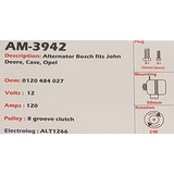Alternator John Deere 12V 120A K1 - AM-3942