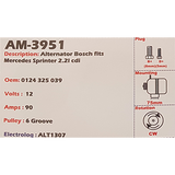 Alternator Mercedes-Benz Sprinter 2.2L CDI 12V 90A KCB1 - AM-3951