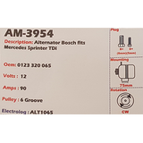 Alternator Mercedes-Benz Sprinter TDi 12V 90A KC - AM-3954