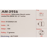 Alternator BMW X5 4.4L - 4.6L / BMW 5-Series / 7-Series 3.5L - 3.9L - 4.4L / E38 - E39 - E53 12V 150A NFB2 - AM-3956