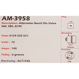 Alternator Volvo S60 - S80 - V70 - XC70 - XC90 2.0L - 2.4L - 2.5L 12V 140A E8 - AM-3958