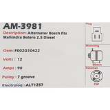 Alternator Mahindra Bolero 2.5L Diesel 12V 90A K1 - AM-3981