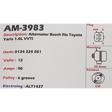Alternator Toyota Yaris 1.0L VVTi 12V 90A GCB2 - AM-3983