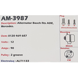 Alternator Mercedes-Benz / ADE 12V 90A N1 - AM-3987