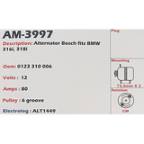 Alternator BMW 318i [E46] 12V 70A KC - AM-3997