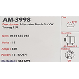 Alternator Volkswagen Touareg - Transporter 12V 180A P10 - AM-3998