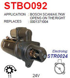 Starter Scania  D13HP 24V 11T 7.2KW - STBO092