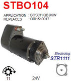 Starter Samil 100 Tipper/ Volvo / Deutz Heavy Duty QB 24V 11T 9.0KW - STBO104