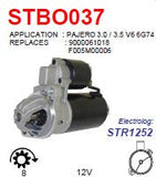 Starter Mitsubishi 3.0L / Pajero 3.5L V6 DV - DW 12V 8T 1.4KW  - STBO037