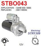 Starter Saab 900 - 9000 2.3L DW 12V 9T 1.4KW  - STBO043