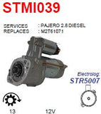 Starter M2T Mitsubishi Pajero / Hyundai 2.3L - 2.5L diesel 12V 13T 2.2KW - STMI039