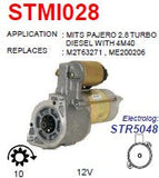 Starter M2T Pajero 2.5L - 2.8L / Colt 2.8L Turbo diesel 12V 10T 2.2KW - STMI028