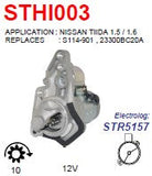 Starter Nissan Tiida 1.5L - 1.6L M0T 12V 10T 1.0KW  - STHI003