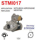 Starter 12V 9T 2.0KW M2T Mitusbishi (4DR5-engine) - STMI017