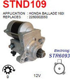 Starter Honda Ballade 180I - 180E (1994-1995) 12V 9T 1.4KW - STND109