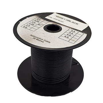 WIRE AUTO SINGLE 1,00mm² BLACK (10m spool) - 1100100BK