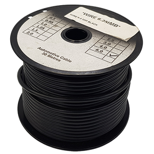 WIRE AUTO SINGLE 6,30mm² BLACK(30m spool) - 1100630BK